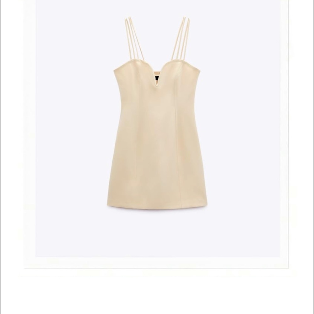 NWT ZARA cream sweetheart Strappy mini dress